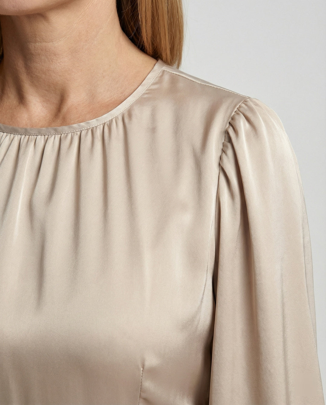 Damen Midikleid Plissee Satinoptik