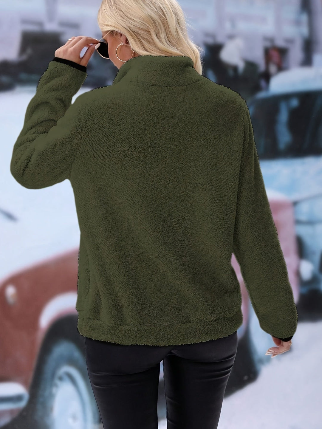 Drune | Farbiges Halb-Reißverschluss Sweatshirt