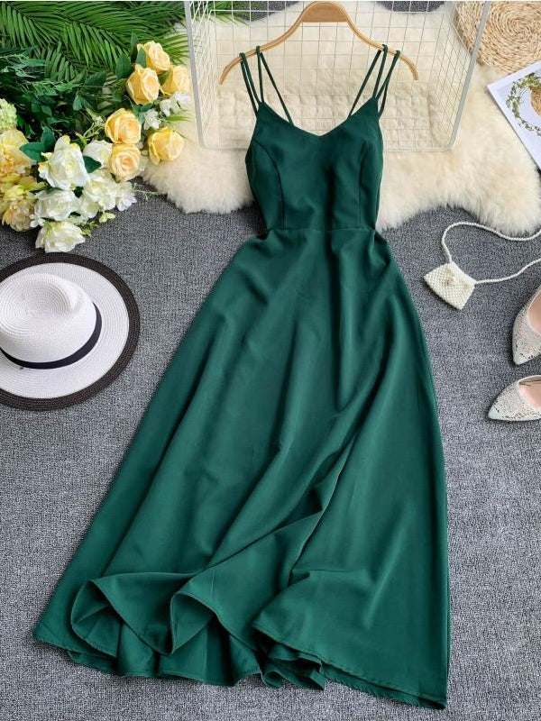 Drune | Smaragdgrünes Maxi Kleid Baumwollspitze Trägerlos Lang Frauen Sexy Kleid