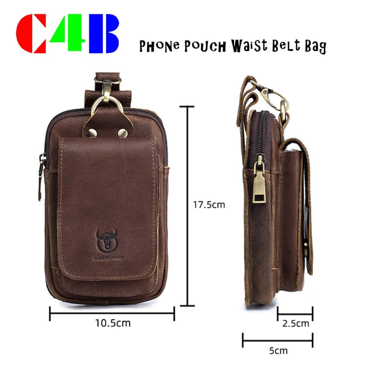 Drune | Hochwertige Leder 7 Zoll Telefon Geschenk Gürtel Tasche
