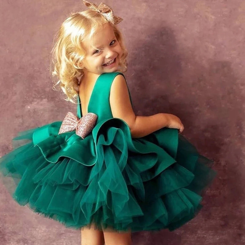 Drune | Mädchenkleid für Babys Große Schleife Taufkleid Festkleider