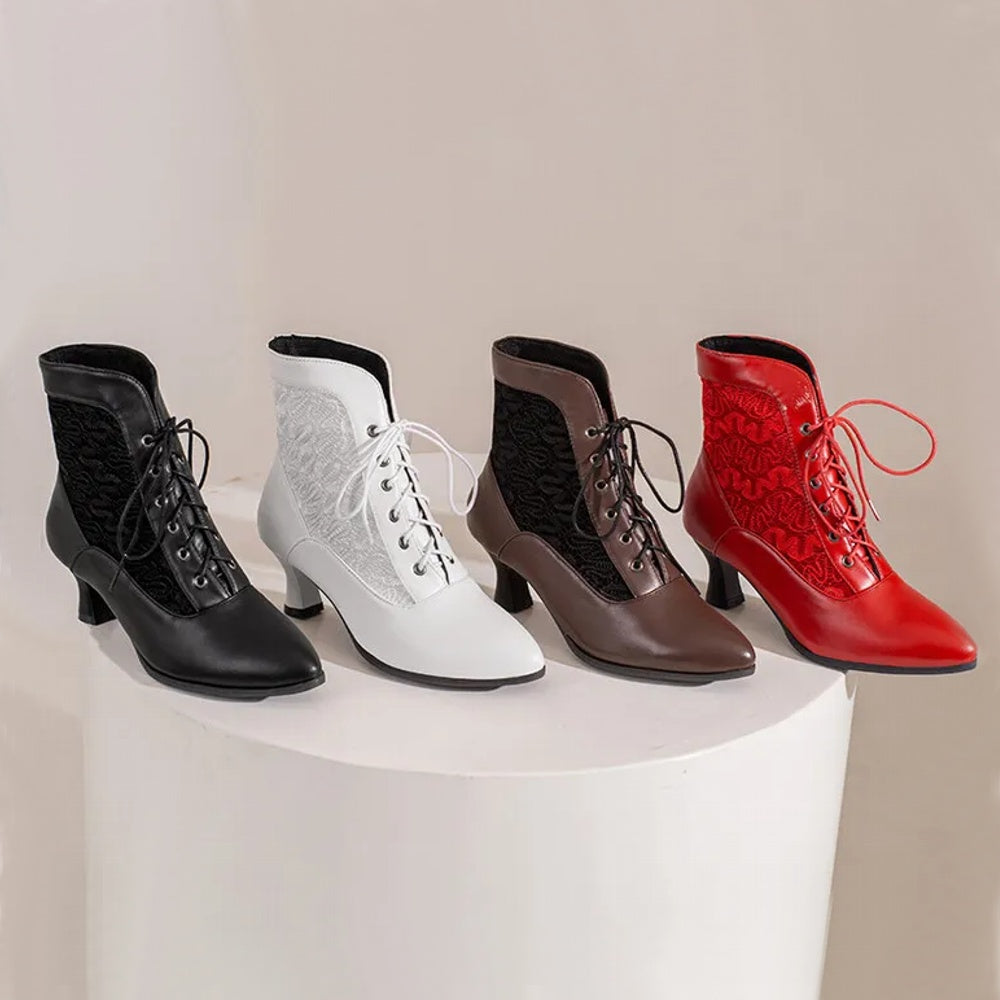 Drune | Damen Stiefeletten Leder Schnürschuhe Moderne Schuhe