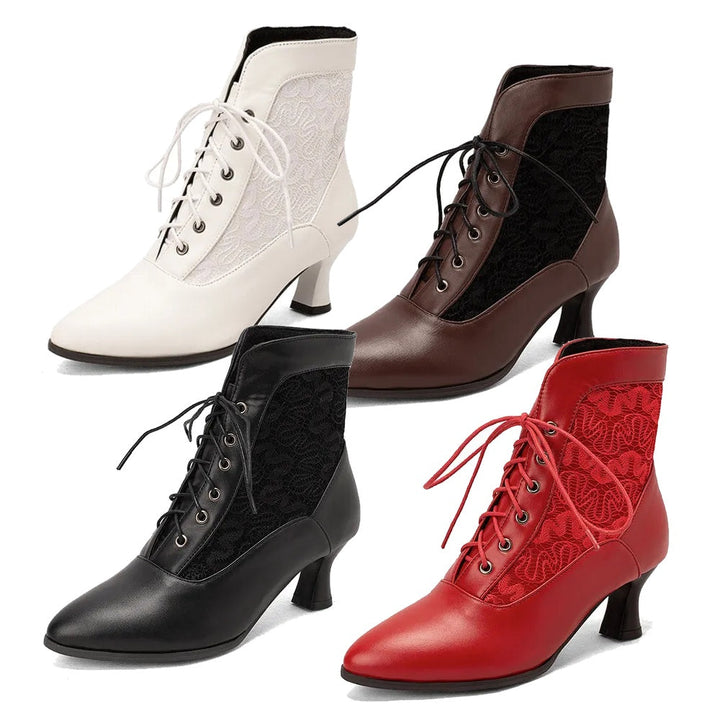 Drune | Damen Stiefeletten Leder Schnürschuhe Moderne Schuhe