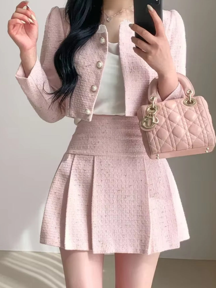 Drune | Slim Frauen Hohe Taille Mini Röcke Sets