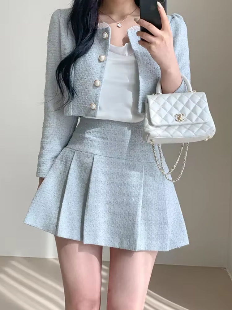Drune | Slim Frauen Hohe Taille Mini Röcke Sets