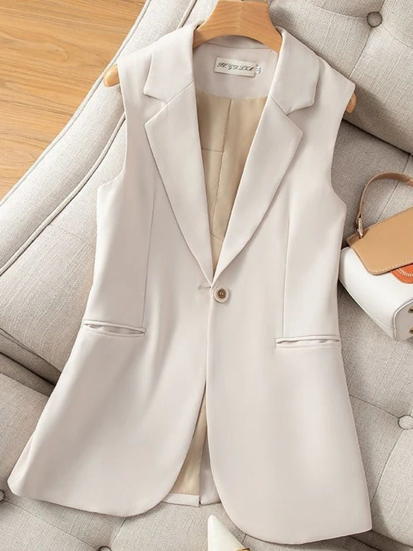 Drune | Damen Weste Jacke Ärmellose Blazer