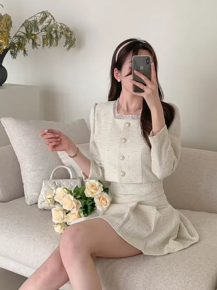 Drune | Slim Frauen Hohe Taille Mini Röcke Sets