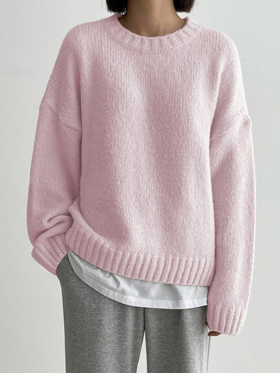 Drune | Bequemer pinker Damenpullover
