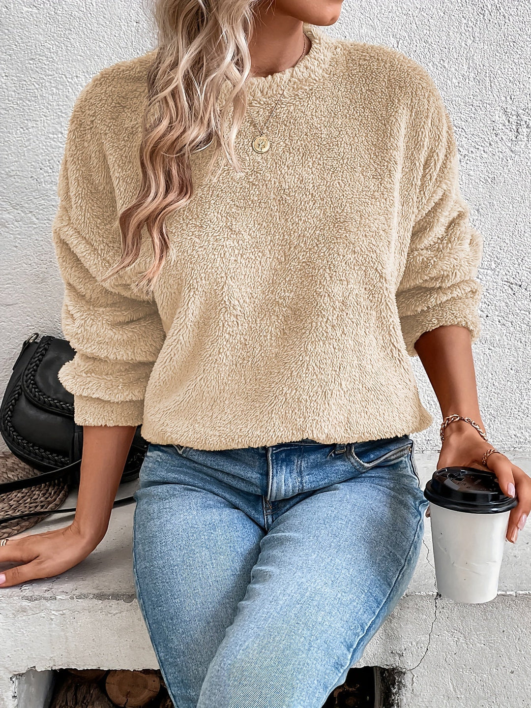 Drune | Bequemes Teddy Pullover Sweatshirt
