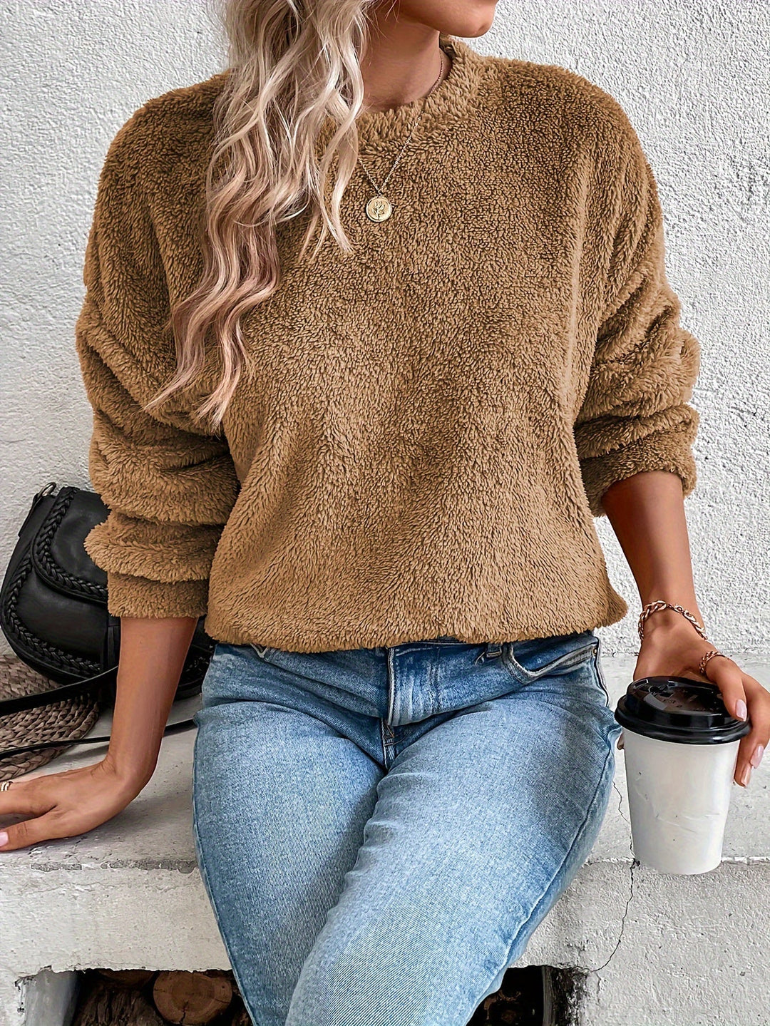 Drune | Bequemes Teddy Pullover Sweatshirt
