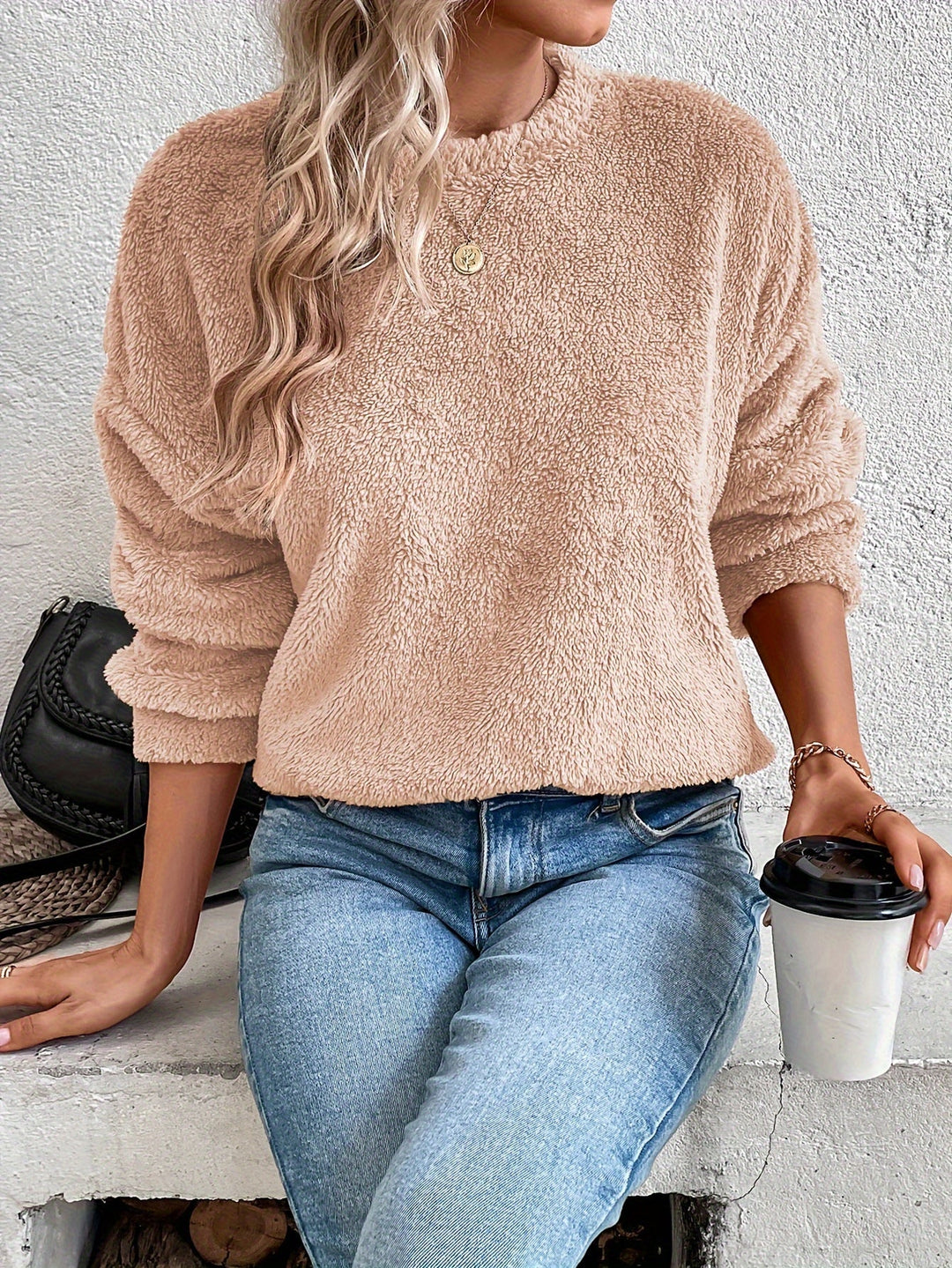 Drune | Bequemes Teddy Pullover Sweatshirt