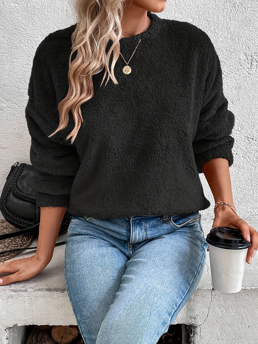 Drune | Bequemes Teddy Pullover Sweatshirt