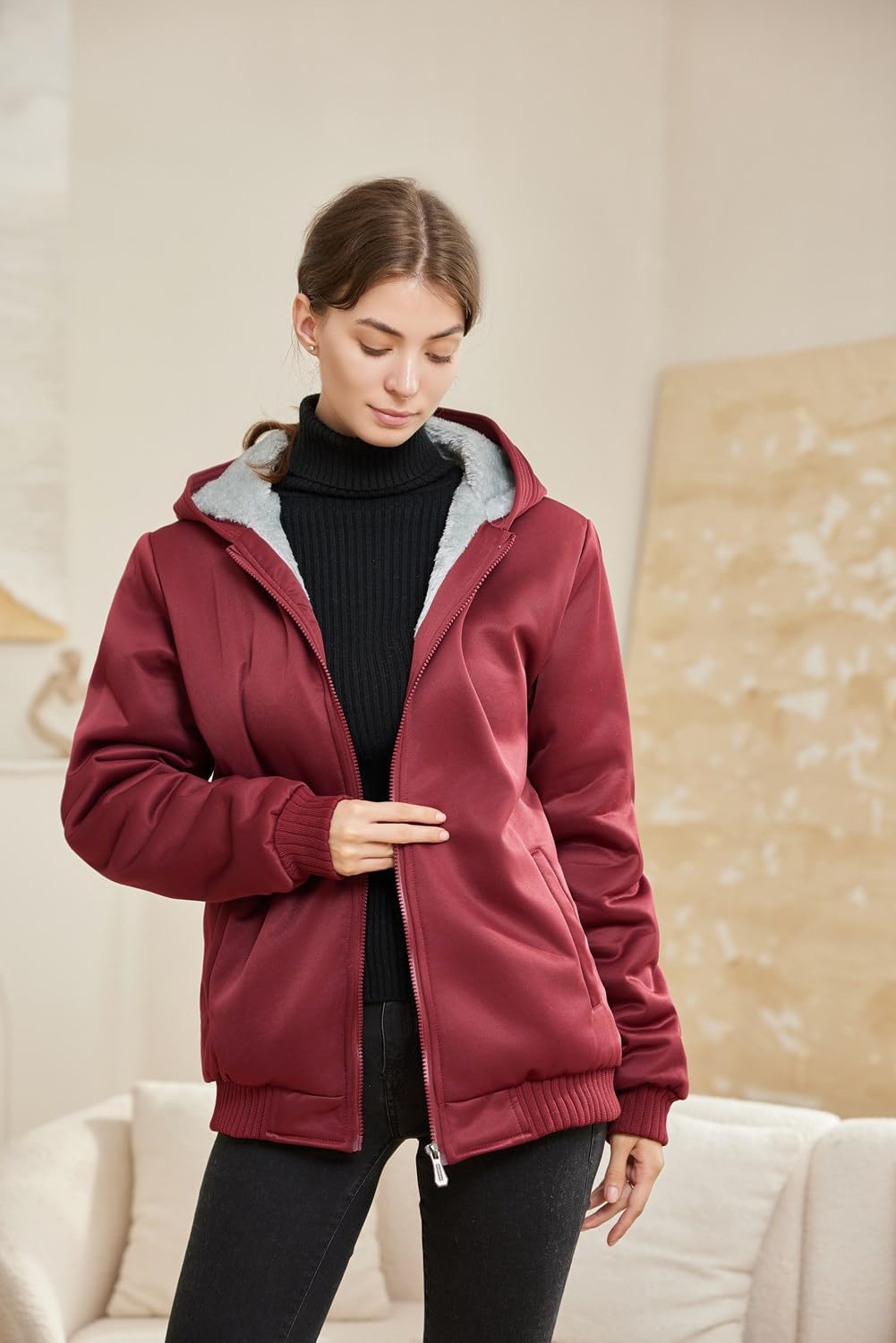 Drune | Bequeme Damen Winter Fleecejacke