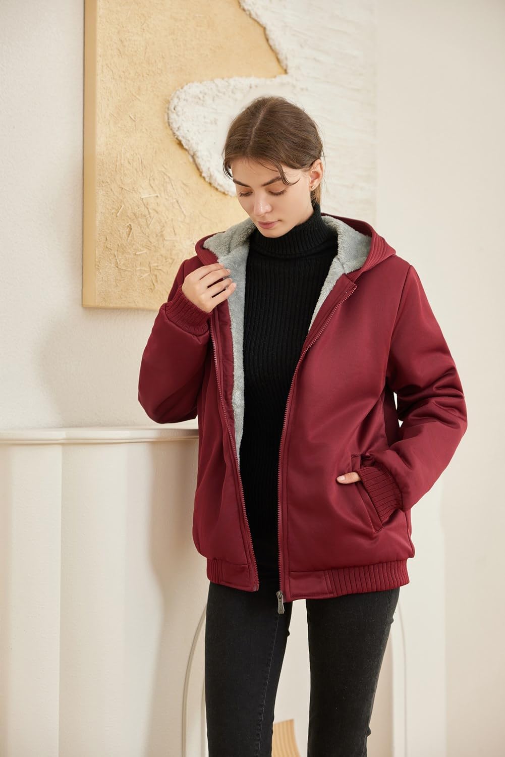 Drune | Bequeme Damen Winter Fleecejacke