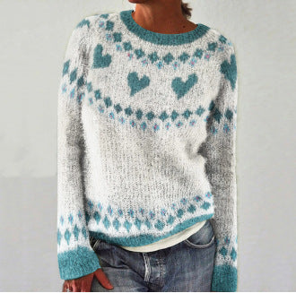 Drune | Bequemer Sweater mit Herzdruck
