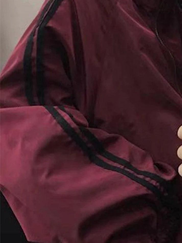 Drune | Kontraststreifen Zipupjacke