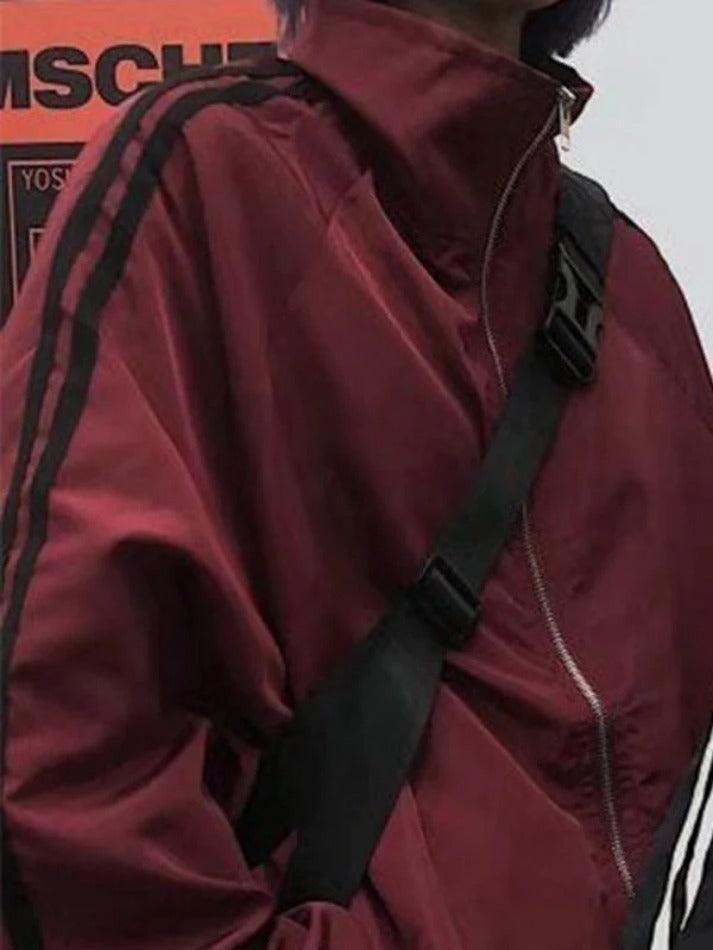 Drune | Kontraststreifen Zipupjacke