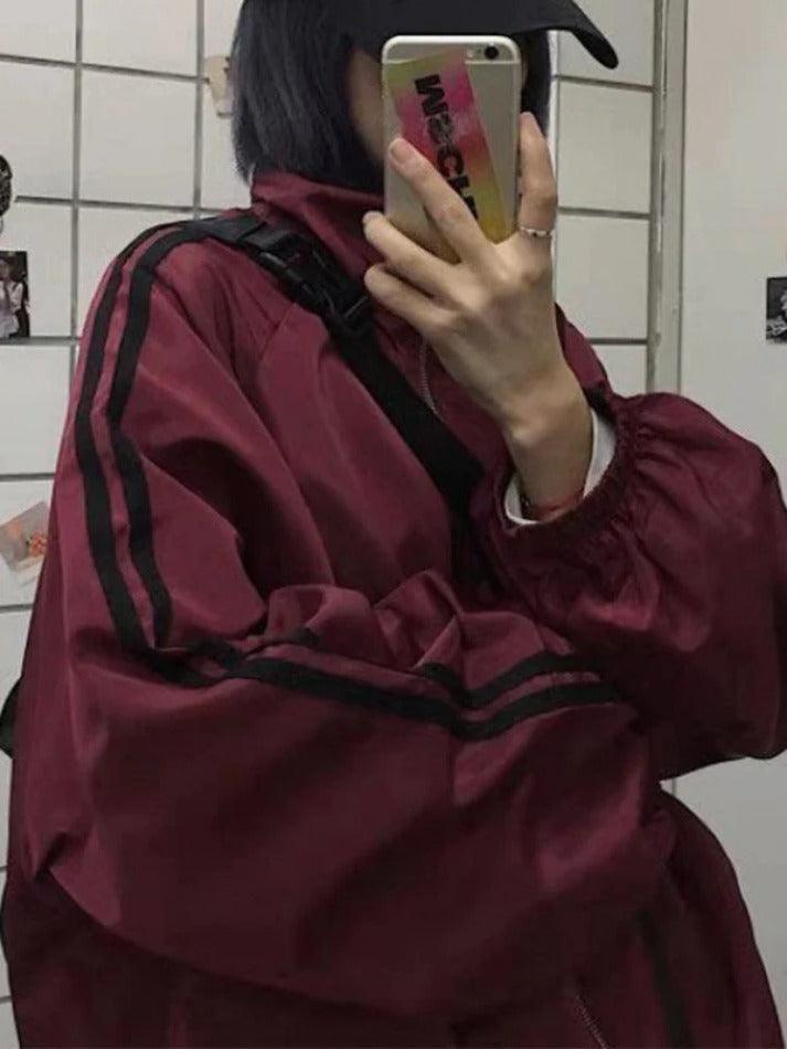 Drune | Kontraststreifen Zipupjacke