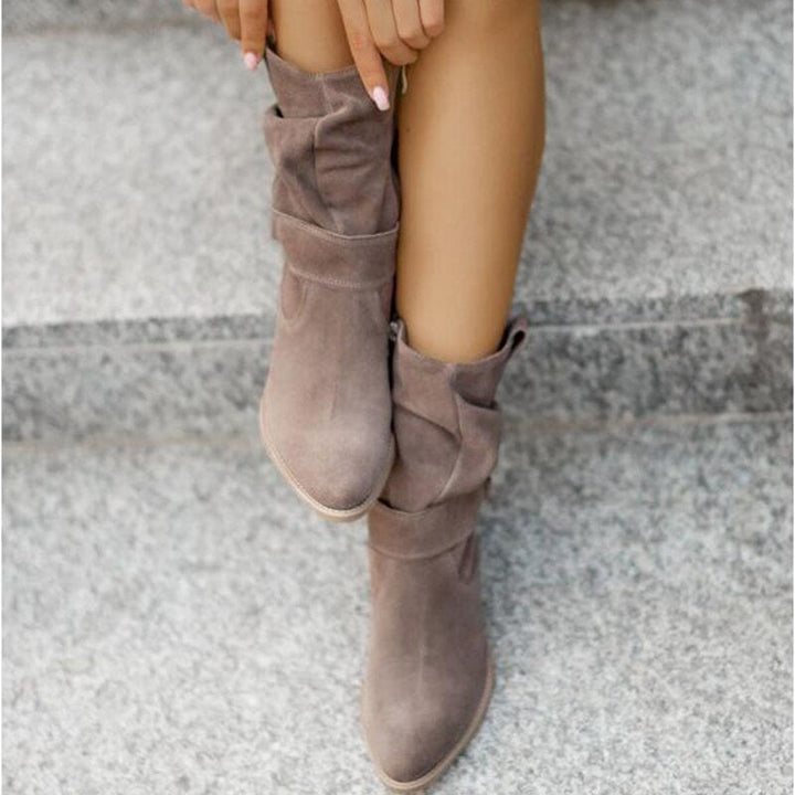Drune | Komfort - Bequeme Wildleder-Stiefeletten mit niedrigem Absatz