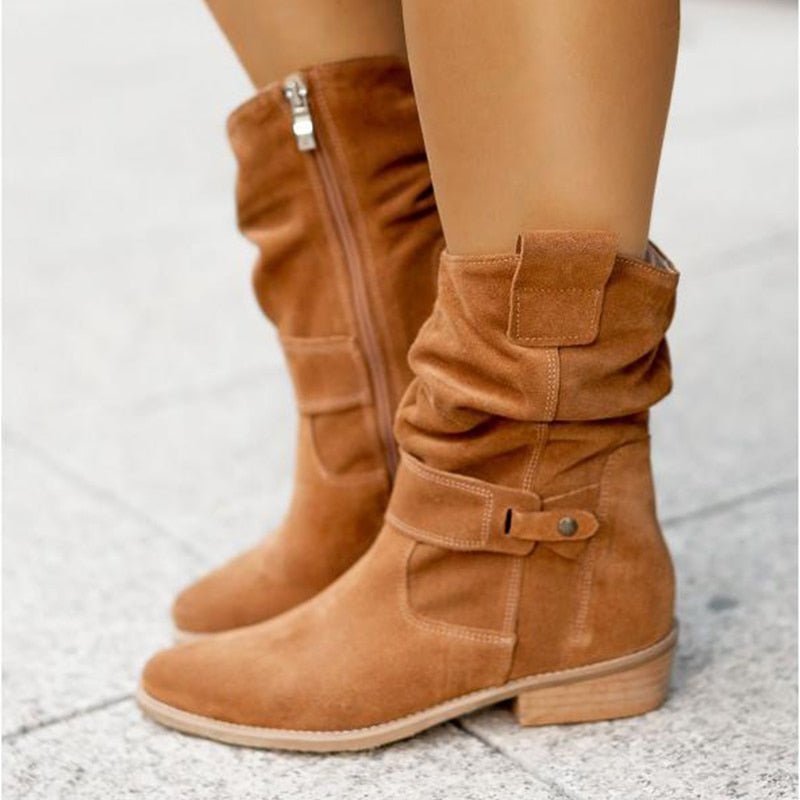 Drune | Komfort - Bequeme Wildleder-Stiefeletten mit niedrigem Absatz
