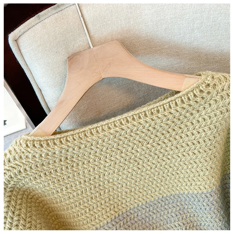 Drune | Gemütlicher Plus Size Fauler Tag Patch Farb Sweater