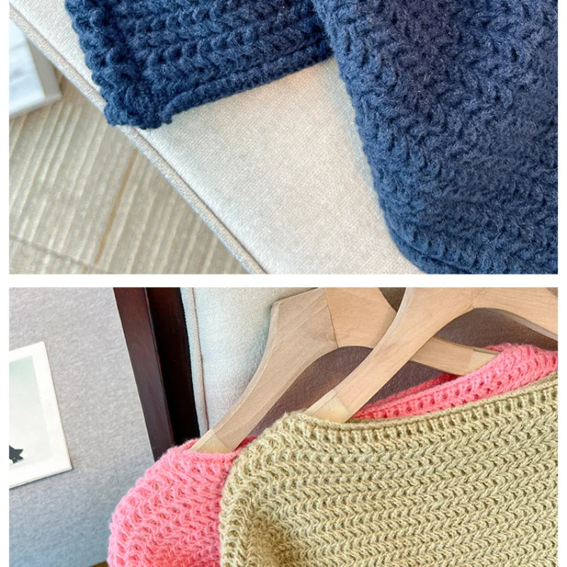 Drune | Gemütlicher Plus Size Fauler Tag Patch Farb Sweater