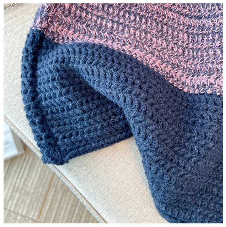Drune | Gemütlicher Plus Size Fauler Tag Patch Farb Sweater