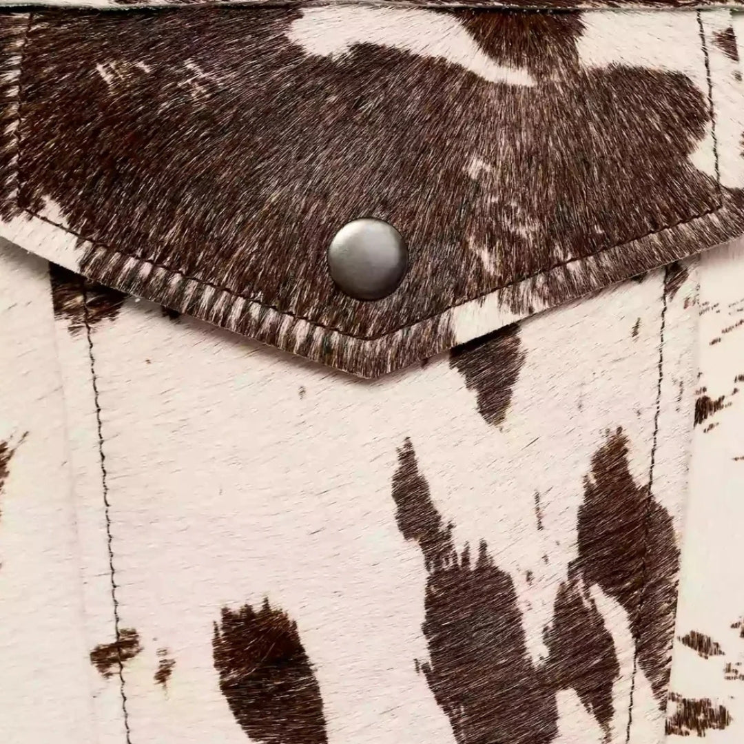 Drune | Damen Kuhflecken Einreiher Strukturierte Jacke
