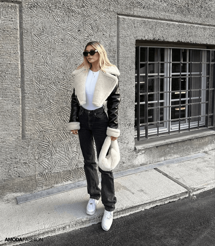 Top Leder-Teddyjacke