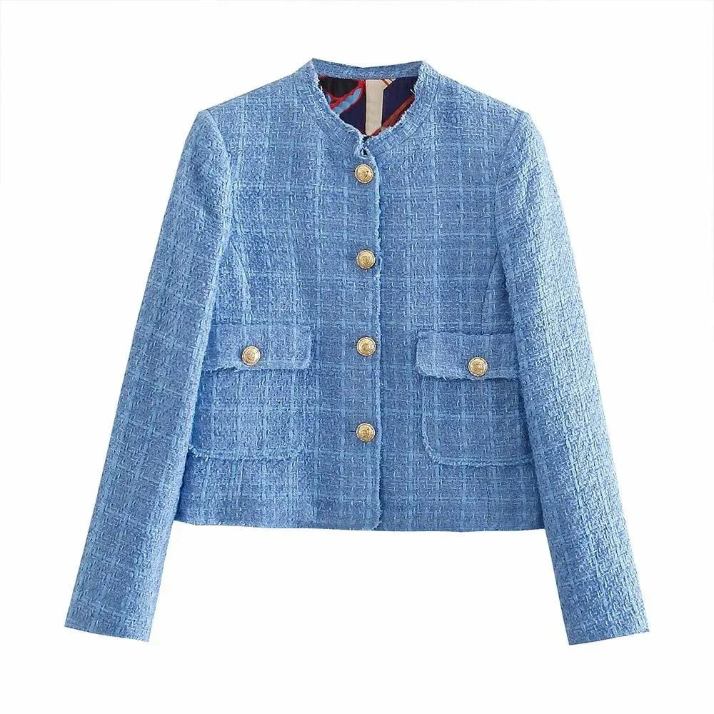 Drune | Kurz Tweed Jackenblazer für Frauen