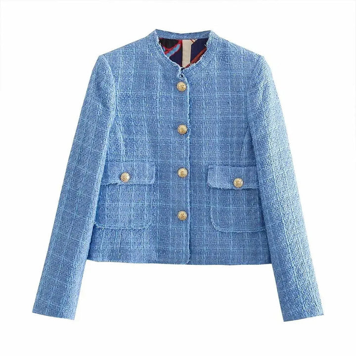 Drune | Kurz Tweed Jackenblazer für Frauen