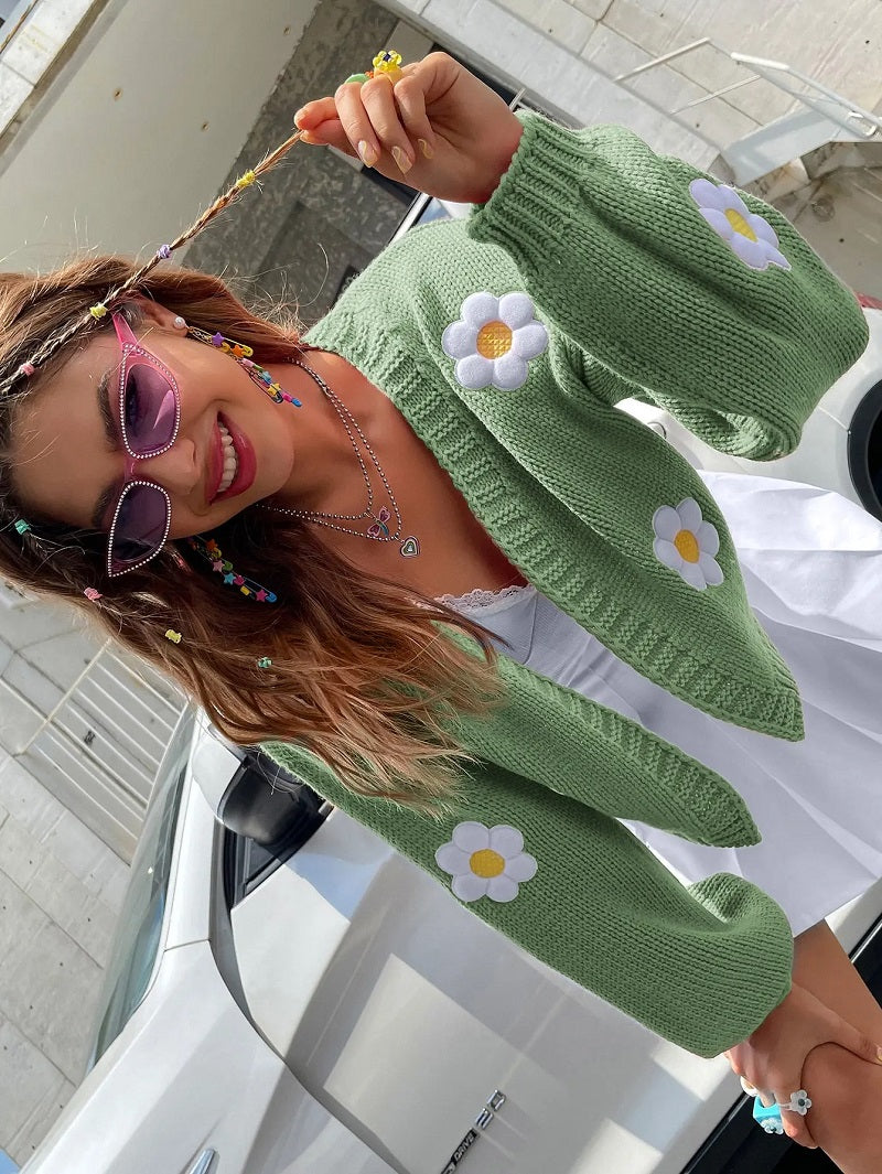 Drune | Geblümter Strick-Cardigan für Damen