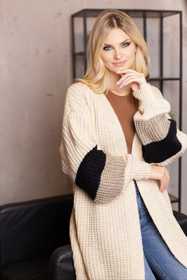 Drune | Strick-cardigan Weich und Elegant Kontrastärmel