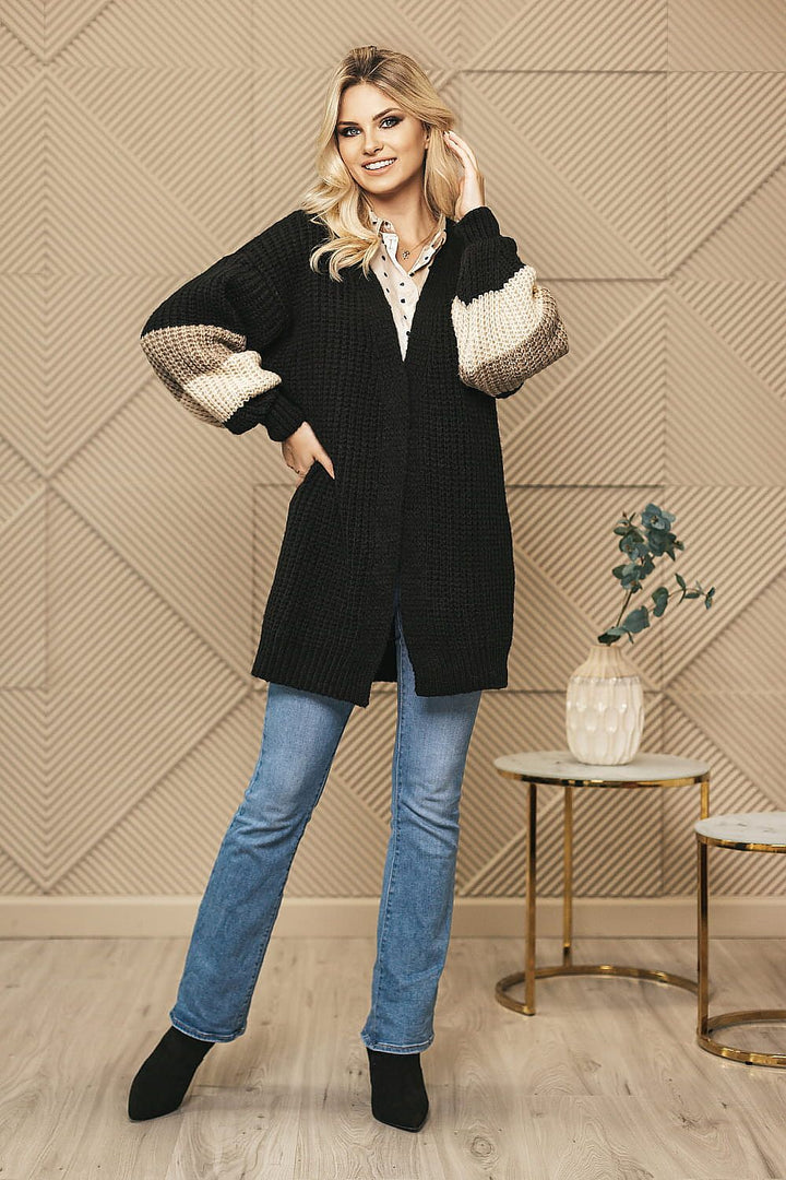 Drune | Strick-cardigan Weich und Elegant Kontrastärmel