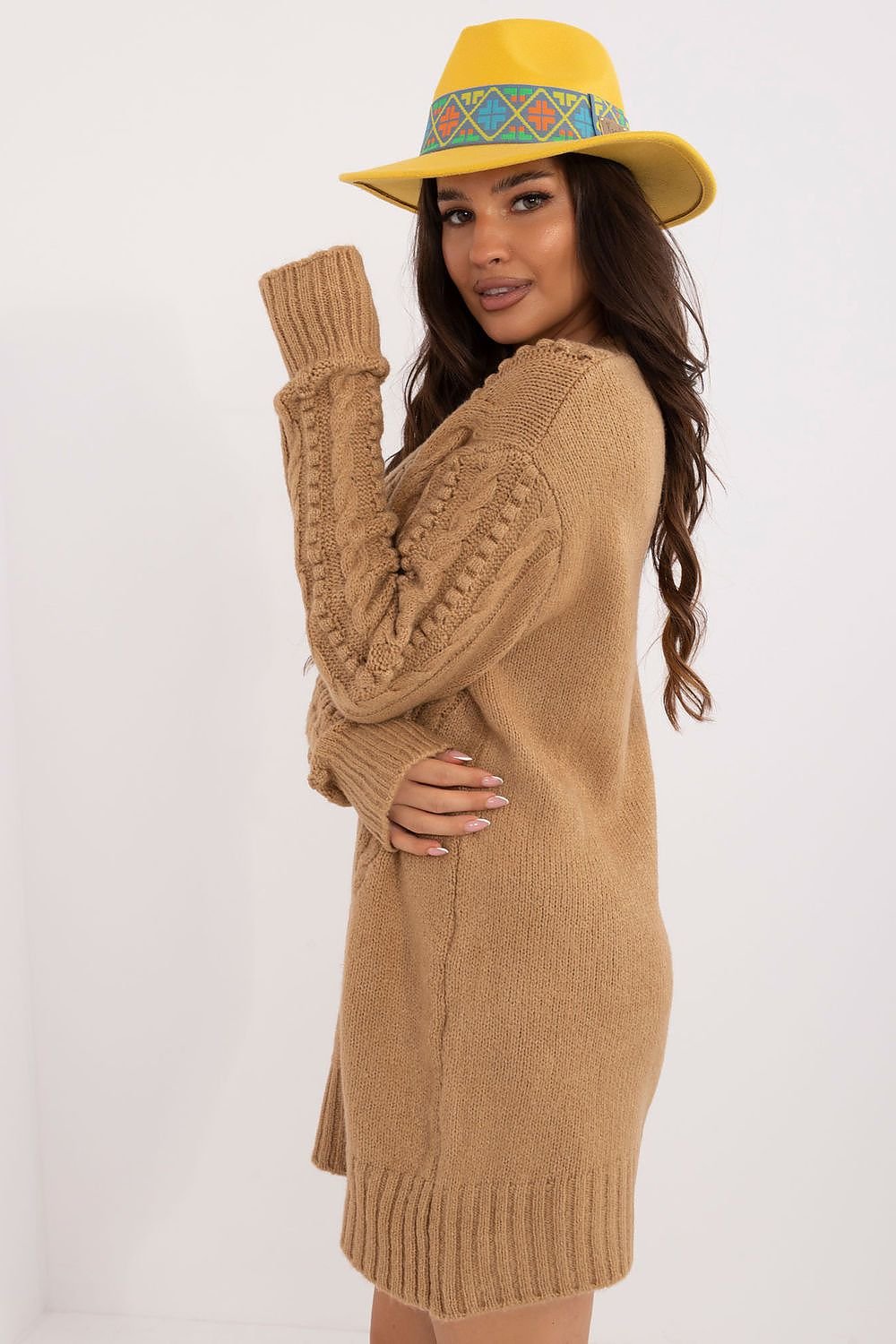 Drune | Strickkleid mit Kabelmuster Warm und Komfortabel Eleganter Stil