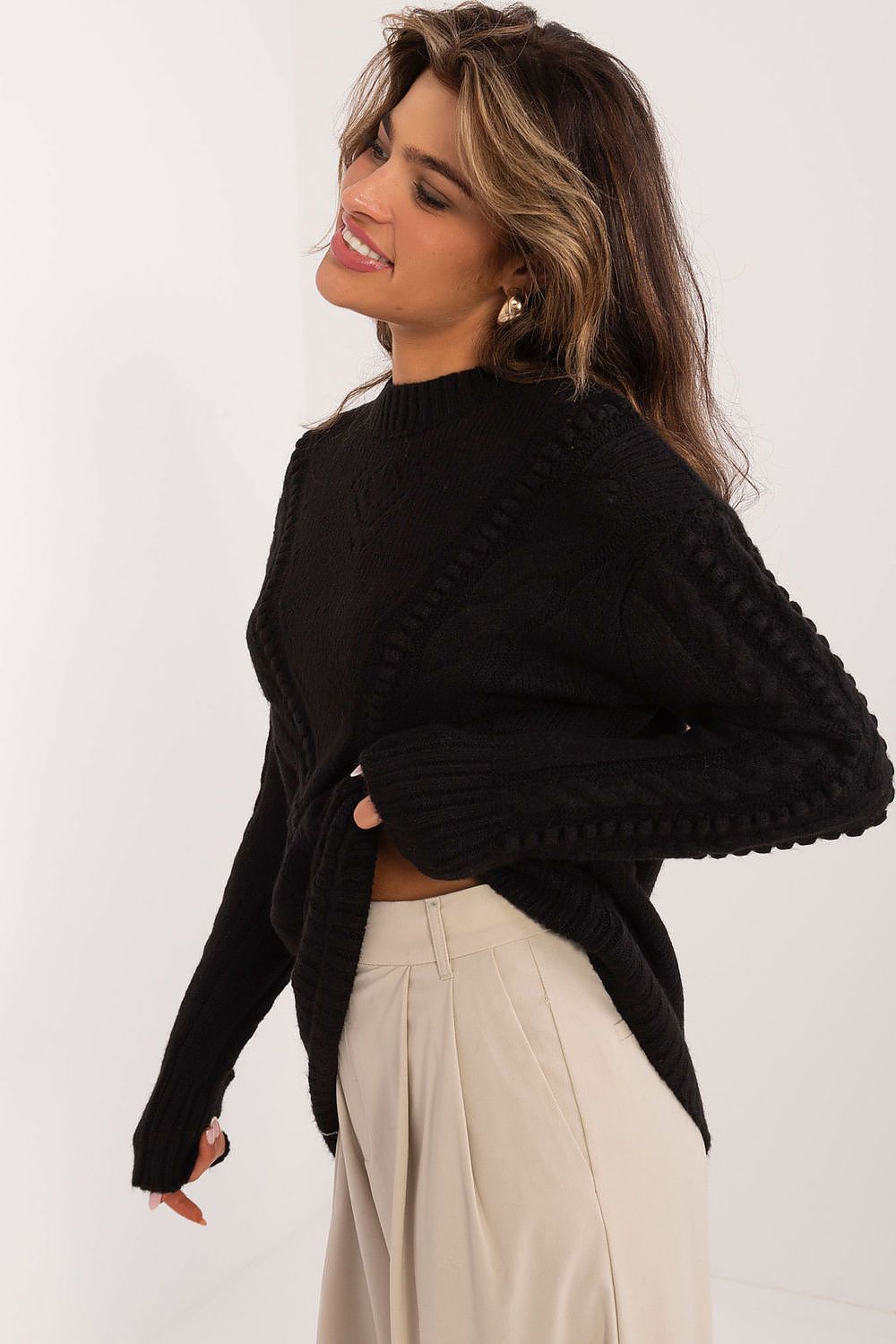 Drune | Strickkleid mit Kabelmuster Warm und Komfortabel Eleganter Stil