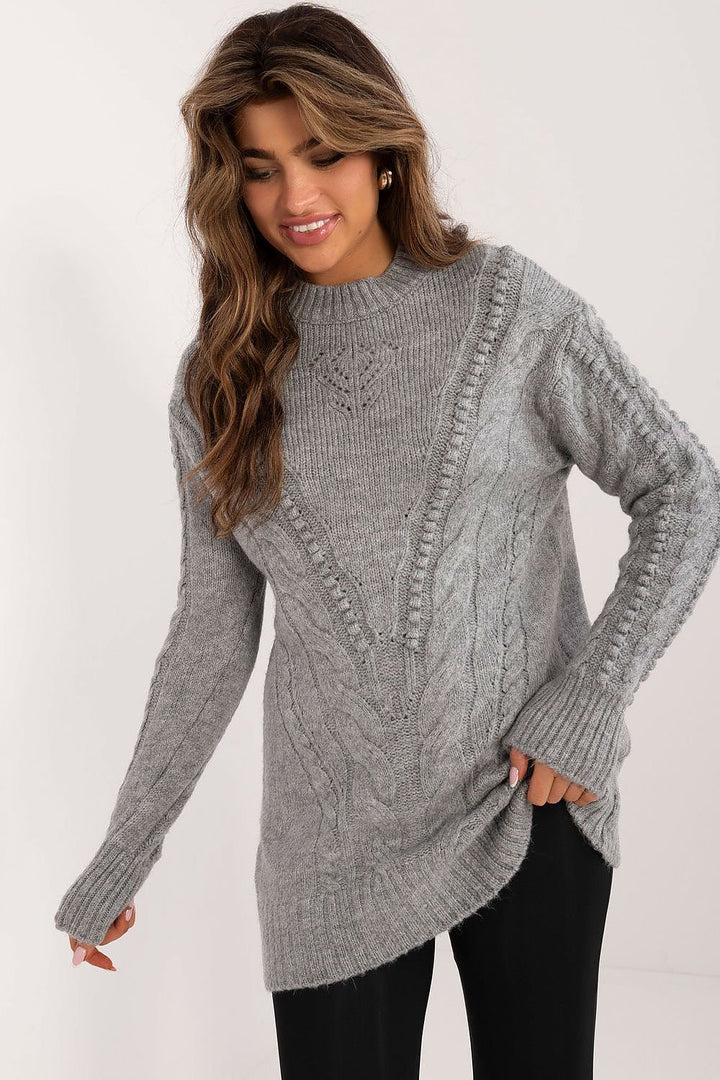 Drune | Strickkleid mit Kabelmuster Warm und Komfortabel Eleganter Stil