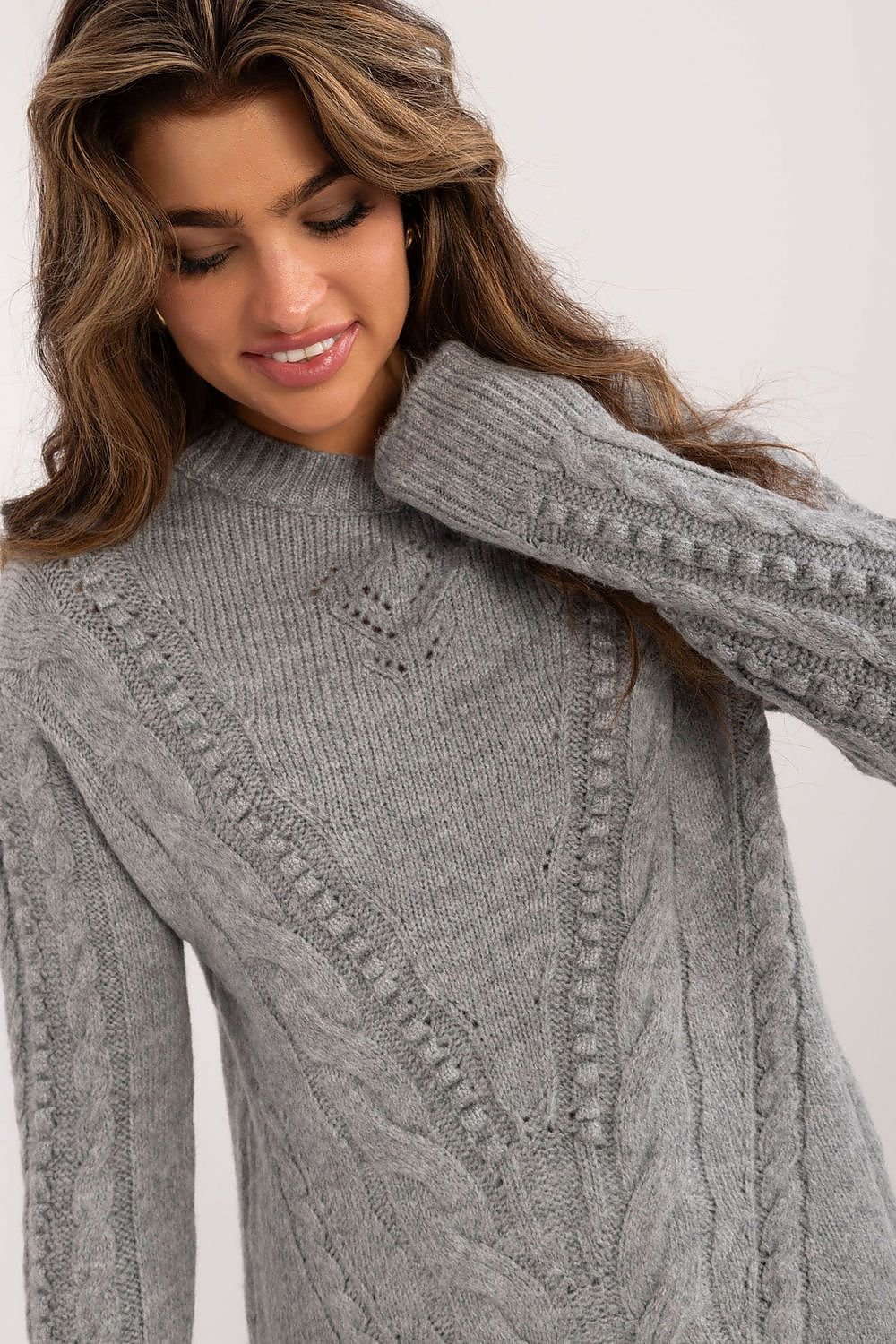Drune | Strickkleid mit Kabelmuster Warm und Komfortabel Eleganter Stil