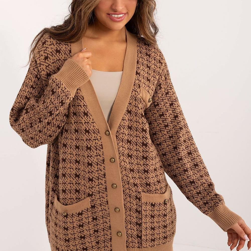 Drune | Cardigan mit Muster Knopfverschluss Weich und Warm