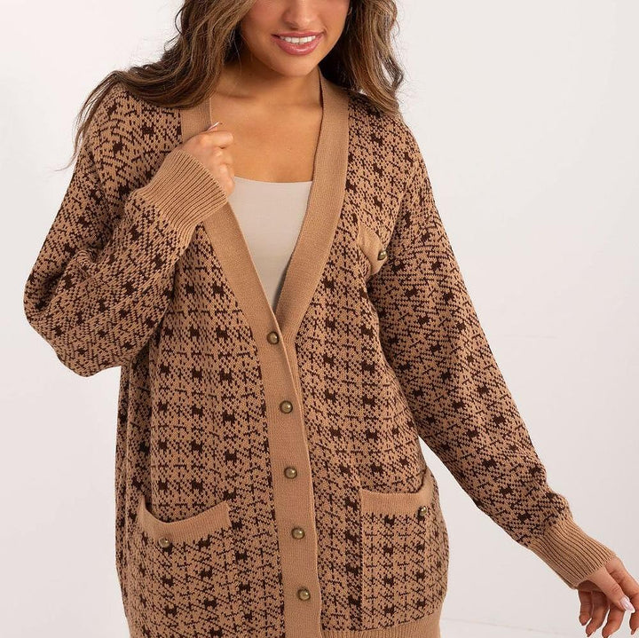 Drune | Cardigan mit Muster Knopfverschluss Weich und Warm