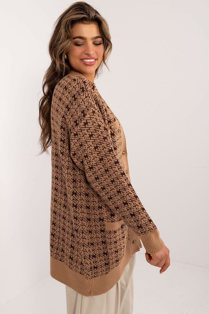 Drune | Cardigan mit Muster Knopfverschluss Weich und Warm