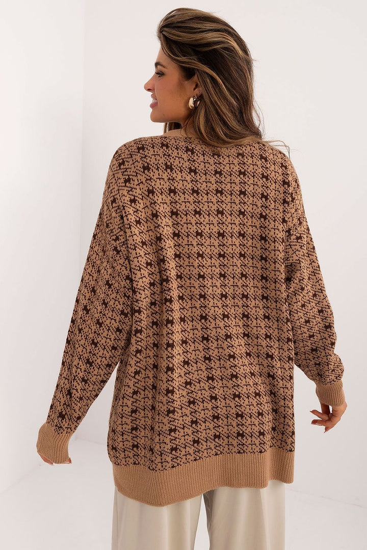 Drune | Cardigan mit Muster Knopfverschluss Weich und Warm