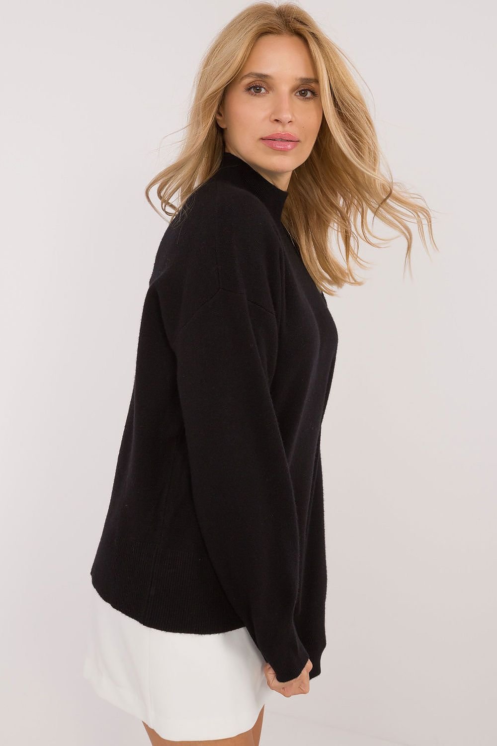 Drune | Strickpullover mit Hohem Kragen Lässige Passform Soft und Bequem