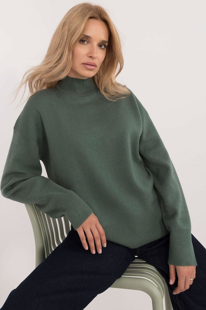 Drune | Strickpullover mit Hohem Kragen Lässige Passform Soft und Bequem