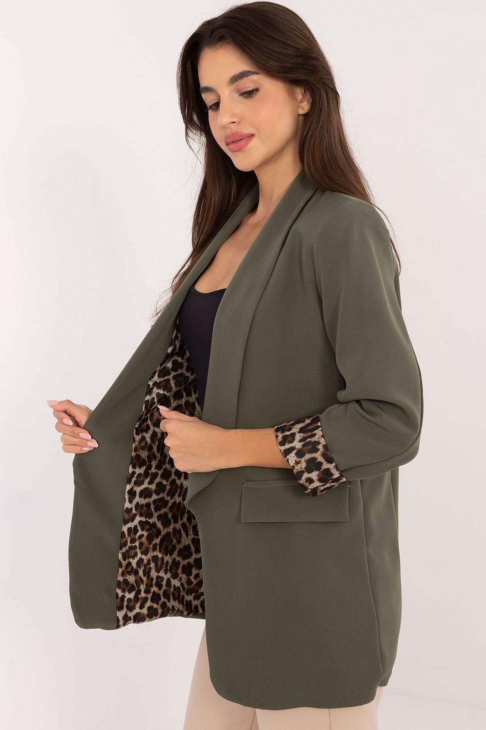Drune | Blazer mit Leoparden-details Stilvoll und Zeitlos Einzigartiger Schnitt