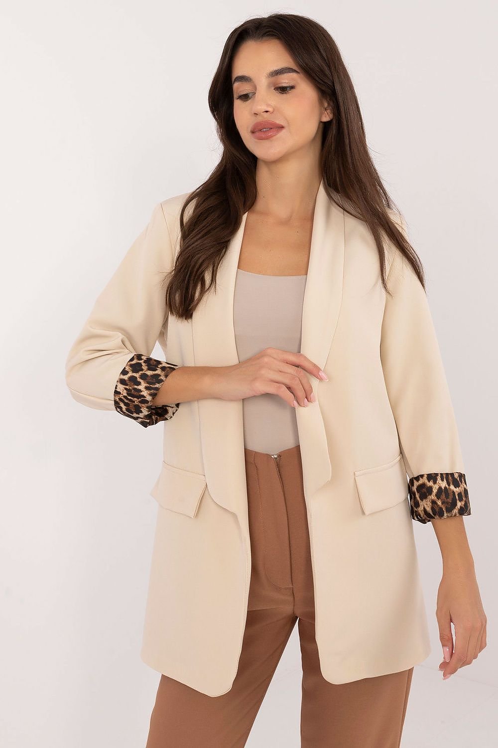 Drune | Blazer mit Leoparden-details Stilvoll und Zeitlos Einzigartiger Schnitt