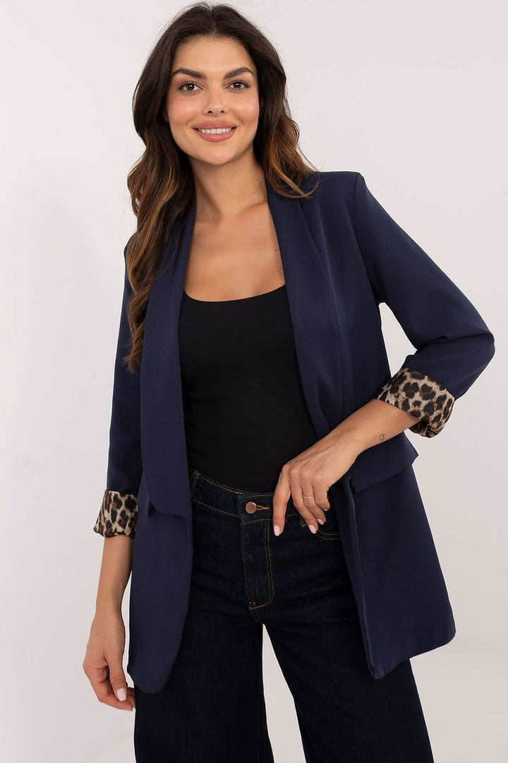 Drune | Blazer mit Leoparden-details Stilvoll und Zeitlos Einzigartiger Schnitt