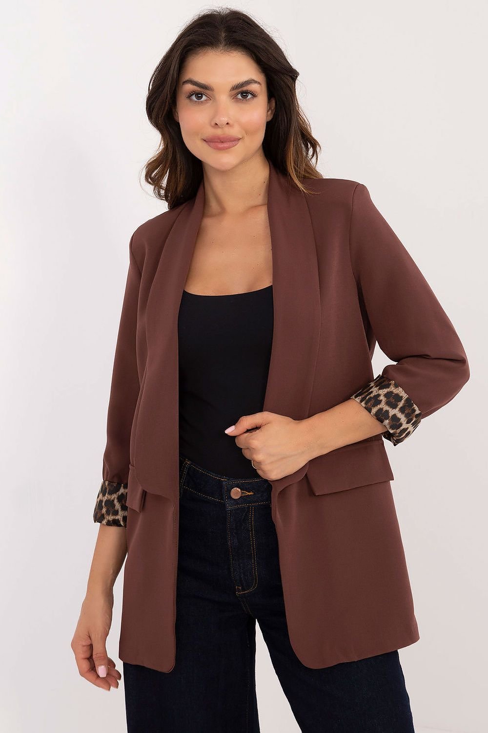 Drune | Blazer mit Leoparden-details Stilvoll und Zeitlos Einzigartiger Schnitt