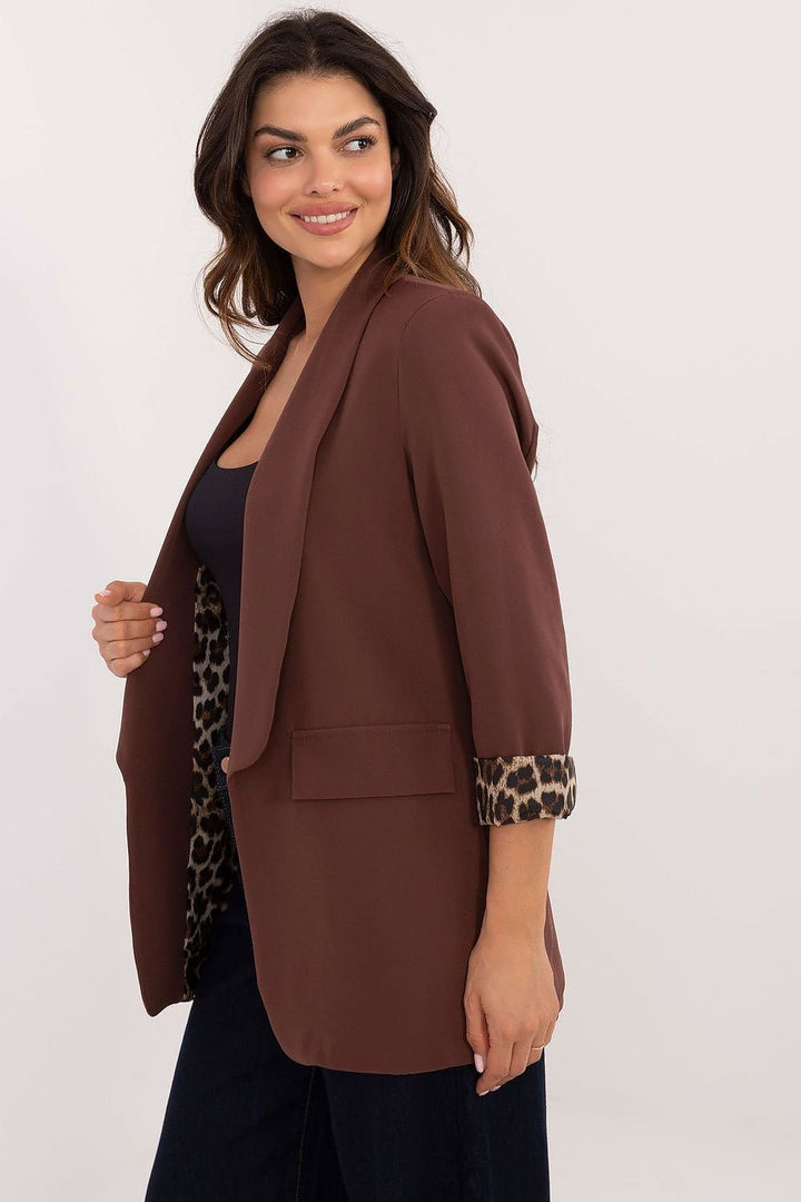 Drune | Blazer mit Leoparden-details Stilvoll und Zeitlos Einzigartiger Schnitt