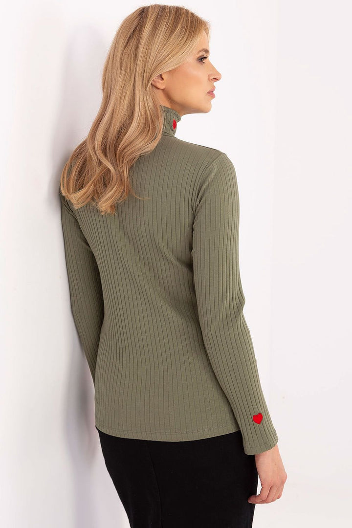 Drune | Gerippte Bluse Hoher Kragen Dekorative Details